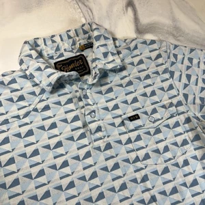 Camisa Polo Howler Bros Ranchero Estampado Geométrico Perla A Presión Jacquard Occidental Pequeña - Imagen 1 de 8