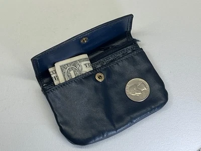 Cartera monedero de cuero de vaca de grano superior Buxton para mujer mínima 3 bolsillos Foto 1 de 4