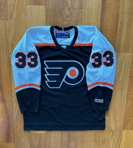 Vintage 90s CCM Philadelphia Flyers Boucher #33 Hockey Jersey NHL Canada Stiched - Picture 1 of 18