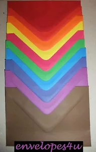 High Quality Coloured C6 Envelopes for A6 Cards 100gsm Diamond Flap Best Value - Picture 1 of 1