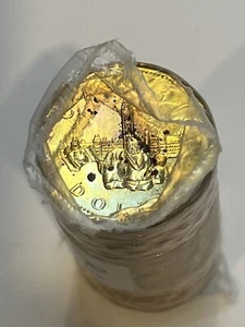 1992 rollo de monedas sellado de edificios del parlamento canadiense. Mancha en monedas exteriores - Imagen 1 de 4