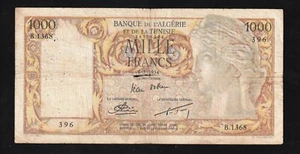 🇩🇿 Algerien , 1000 Francs , 1954 P 107b , RAR !!! - Bild 1 von 2