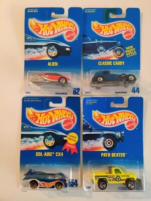 Hot Wheels 1991 SET (4) SELLADO #44/62/198/254 ALIEN/CLÁSICO CADDY/BATIDOR DE RUTA  Foto 1 de 4