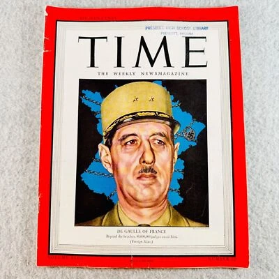 Time Magazine May 29 1944 Charles De Gaulle of France Vintage - Image 1 of 4