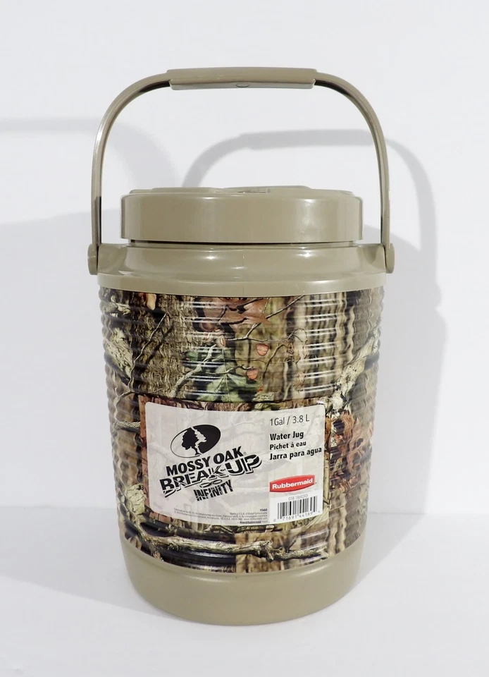 Mossy Oak Break-Up Infinity Rubbermaid 1 Gallon Water Jug USA New Old Stock - Image 1 of 4
