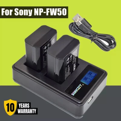 BONACELL 2x NP-FW50 Akku & Ladegerät Für Sony Alpha A6500 A6000 A7II A7S NEX-3 SLT-A55V A