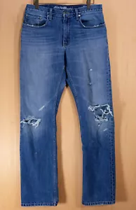 Eddie Bauer Straight Leg Denim Blue Jeans Herren Größe 32x34 (33x35) - Distressed - Bild 1 von 5