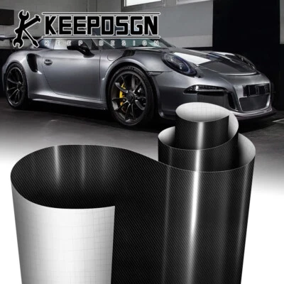 For Porsche CARBON FIBER Paint Protect Vinyl Wrap Film Sticker Decal Sheet Roll - Image 1 of 4