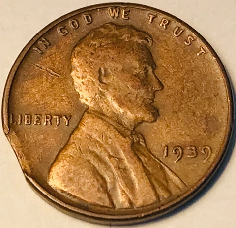 1939 Lincoln Wheat cent with curved clip Cover