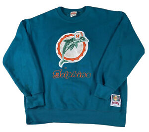Vintage Miami Dolphins Sweatshirt Crewneck Aqua Nutmeg Mills Size Medium