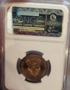 2008 S. Africa 5R Mandela 90th Birthday Coin MS66. - Picture 1 of 2