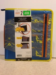 Five Star 2" Zipper Binder 530 Sheet Capacity 3 Ring Binder GREY GRAY MARBLE NEW - Picture 1 of 3
