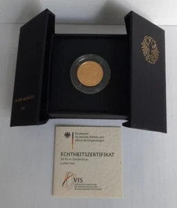 50 Euro 2017 Lutherrose Deutschland Goldmünze Münze Gold Zertifikat Etui € OVP - Bild 1 von 3