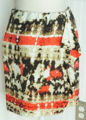 Falda Lápiz Vince Camuto 4 Imitación Envoltura Color Agua Abstracto Cremallera Lateral 29" Cintura Foto 1 de 4