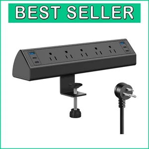 Versatile Desk Clamp Power Station: 6 USB Ports & 5 AC Outlets for Fast Charging - Picture 1 of 9