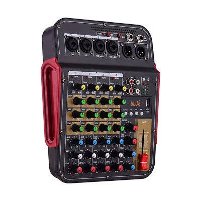 4 Channels Audio Mixer Bluetooth USB Sound Mixing Console Amplifier Studio I7O3 - Image 1 of 4