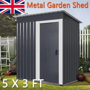 Outdoor Garden Tool Storage Shed Lockable Door Backyard Bin Tool Storage 5X3ft - Picture 1 of 12