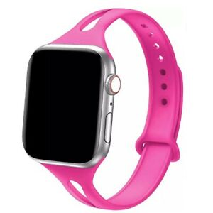 Soft Silicone Narrow Sport Band for Apple Watch Series 7, 6, 5, 4, 3, 2, 1, SE 