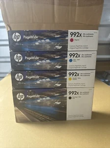 Set Of HP 992X Black /Cyan/Magenta/Yellow M0K03AL/M0J99AL/M0J91AL/M0J95AL - Picture 1 of 2