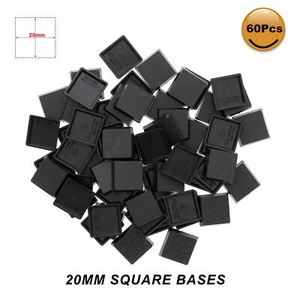 60pcs 20mm*20mm Square Model Bases for Wargames Table Games Plastic - Picture 1 of 4