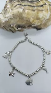 Pulsera Dodo Estilo Plata 925/1000 Rodiato- Pepitas Y Charms Línea Marina CM 18 - Imagen 1 de 3