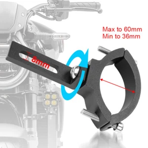 1X Motorcycle 36-60mm Fork Clamp Mount Bracket Holder Spot Headlight Turn Signal - Foto 1 di 8