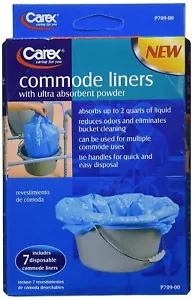 Carex Disposable Commode Liners with Ultra Absorbent Powder Leak Proof 7 Count - Picture 1 of 5
