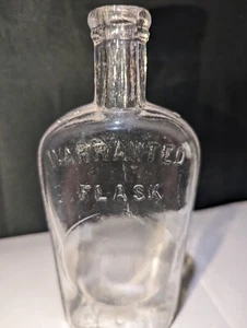 BOTELLA ANTIGUA DE VIDRIO TRANSPARENTE CON GARANTÍA BOTICARIO DE 6,5" ¡EXCELENTE! - Imagen 1 de 10