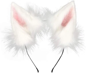 Fox Cat Long Fur Ears Hair Headwear Wolf Animal Anime Halloween Cosplay Costume - Picture 1 of 12