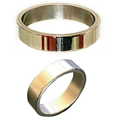 Anello in acciaio inox da uomo donna fede fedina fascia pollice mignolo alta 5mm - Immagine 1 di 4