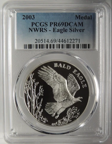 2003 EAGLE NATIONAL WILDLIFE REFUGE NWRS SILVER MEDAL PCGS PR69 DCAM #44612271 Cover