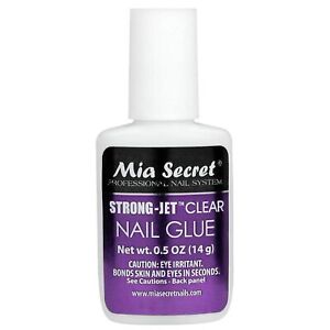 Mia Secret Strong-Jet brosse sur colle à ongles transparente 335 - Fabriqué aux États-Unis