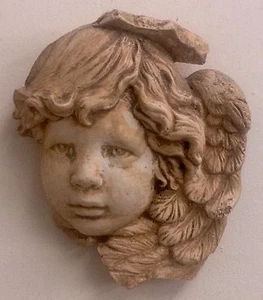 Geflügelter Cherub Engel Eros Wandrelief Antik Sandstein Fertig - Bild 1 von 6