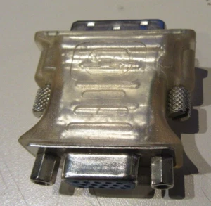 Adapter, DVI-I (Dual Link) auf VGA, für Beamer Computer PC Monitor, klar - Bild 1 von 3
