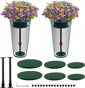 2 Pack Adjustable Height Planter Inserts for Large Pots, 17.5-30" Rise Wooden Pl - Picture 1 of 12