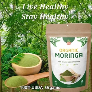 ORGANIC Moringa Leaf Powder, Oleifera,  Non-GMO, 16oz Natural Pure, Healthy - Picture 1 of 9