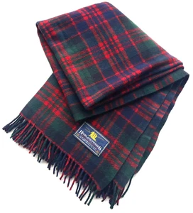 Vtg. Highland Tweeds 100% Wool Throw Blanket Cabin Plaid Fringe U.K.-Made ~62x57 - Picture 1 of 15