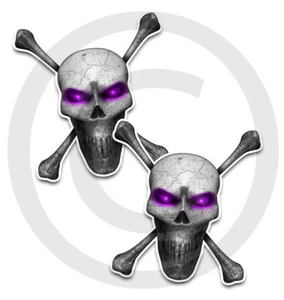Skull Decals Skull Stickers Purple Eyes Adhesive Vinyl Die-Cut 2-pack - Picture 1 of 1