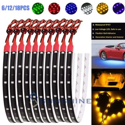 Waterproof 12inch 15LED DC 12V Motor LED Strip Underbody Light Car Motorcycle - Image 1 of 4