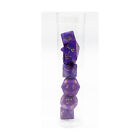 Crystal Caste Dice Translucent Mini Poly Set - Purple w/Gold (7) New