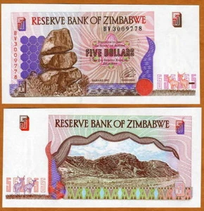 Zimbabwe, 5 dólares, 1997, P-5, UNC - Imagen 1 de 1