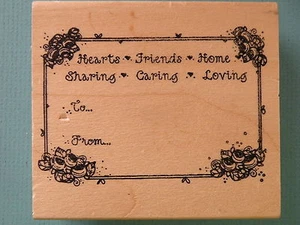 To/From: Large Label HOOKS LINES & INKERS Rubber Stamp - Picture 1 of 2