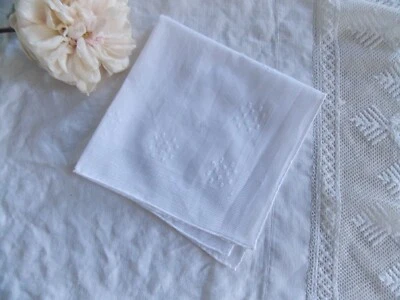 ANCIEN MOUCHOIR DE MARIAGE  DENTELLE  - Photo 1/2