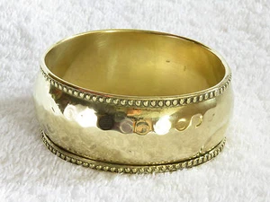Vintage / Antique Hammered Brass Bracelet - Picture 1 of 12