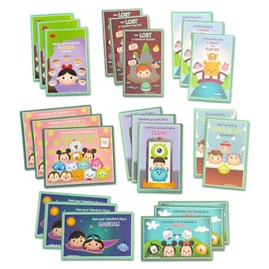 LOT OF 23 Assorted DISNEY PAPER MAGIC VALENTINE'S DAY Cards &Temporary Tattoo! - Picture 1 of 6
