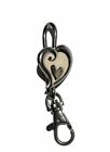 Heart Key Chain Clip Hook Enamel Red Silver White Alexx Ink