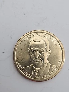 2015-D - Moneda de dólar de oro presidencial Lyndon Baines Johnson sin circular - Imagen 1 de 2