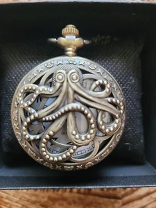 Steampunk Unisex Bronze Octopus Quartz Taschenuhr - Bild 1 von 5