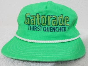 Cappello Berretto Vintage Gatorade Thirst Quencher Verde Neon Snapback Corda Made in USA - Foto 1 di 8