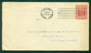 CANAL ZONE 1922, 2¢ red envelope (U4) tied to VERMONT, VF Scott $125.00 - Picture 1 of 1